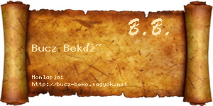 Bucz Bekő névjegykártya